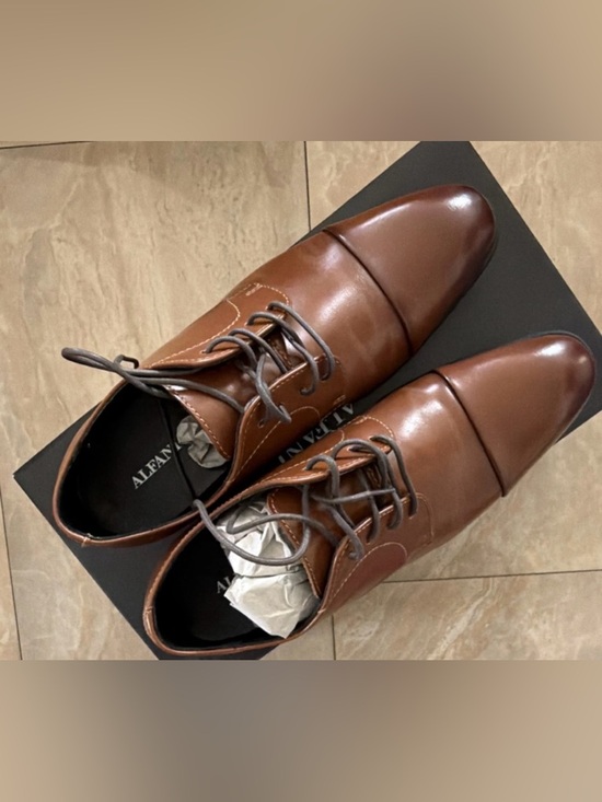 Alfani Brown Leather Cap-Toe Derby main image 4